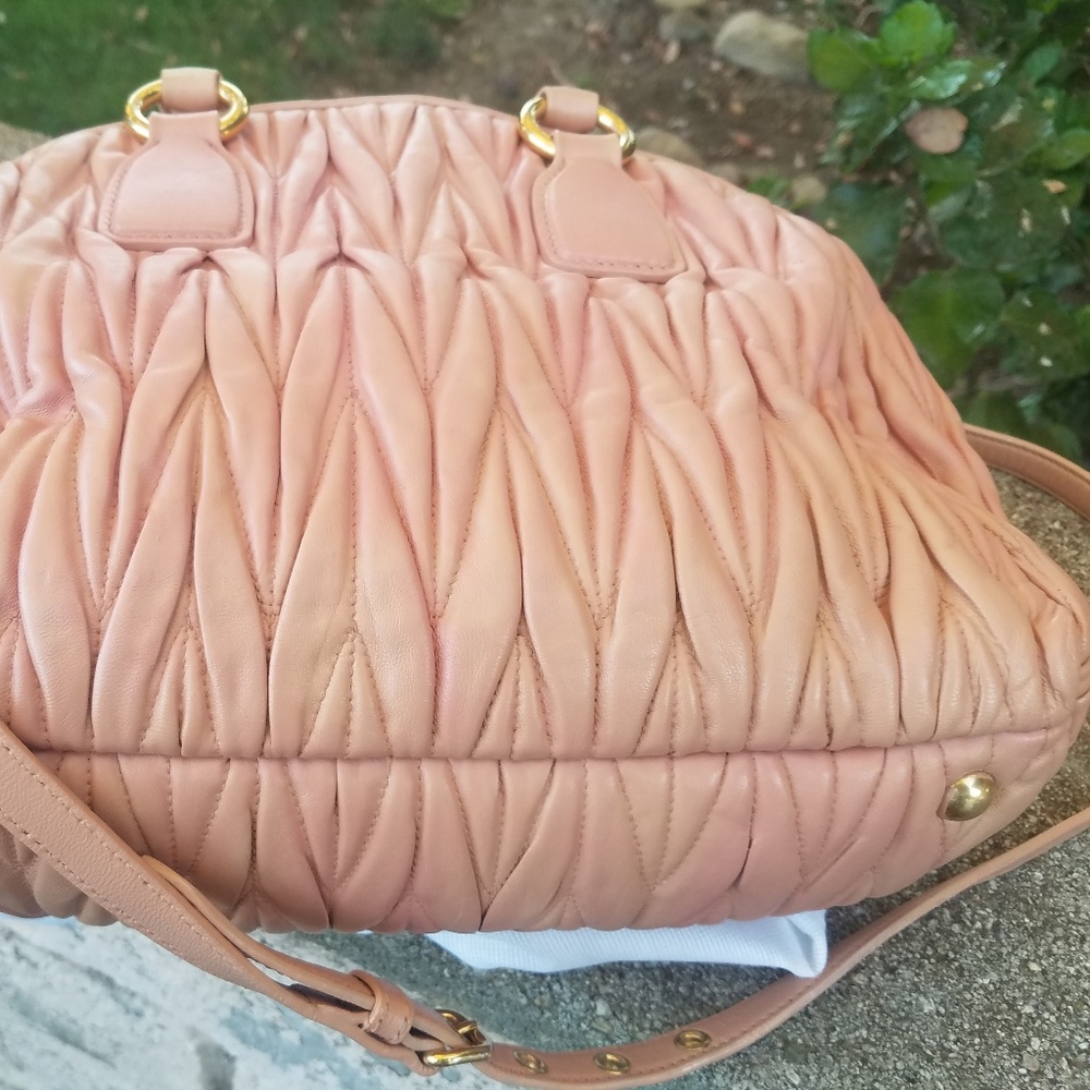 SALE! Miu Miu Bowler Dusty MedNappa  BAG - Picture 4 of 8